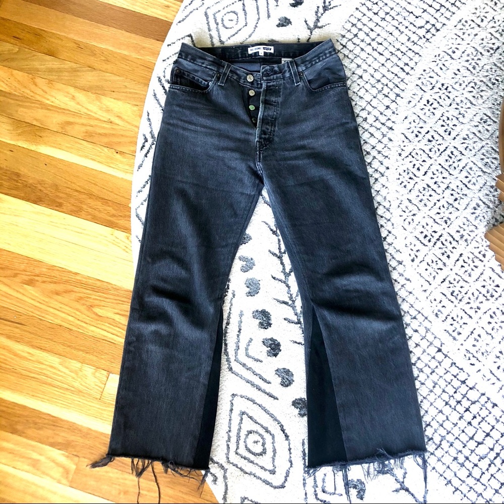 Re/done levis leandra cropped flare faded black 26
